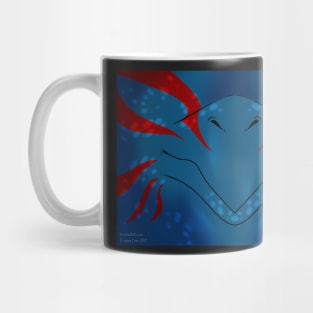 Blue with Red Stripes Dragon Mask Mug